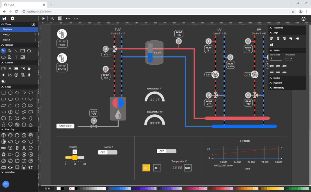 FUXA: A Web-Based Configuration Tool for SCADA/HMI Process Visualization in Industrial Automation 1 fuxa editor